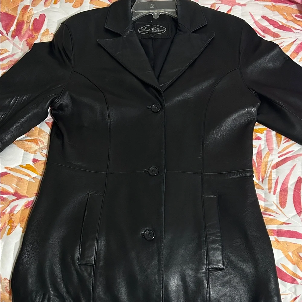 Black Leather Jacket Blazer by Luis Alvear Sz M - Picture 3 of 15